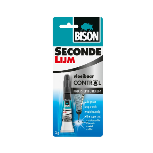 Bison Secondelijm Control Vloeibaar 3 g tube kaart  