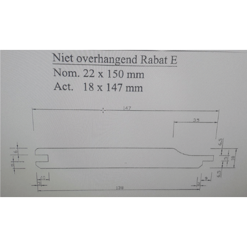 Geïmpregneerd rabat vuren 22x150 mm vuren (werkend 18x138 mm) lengte 510 cm