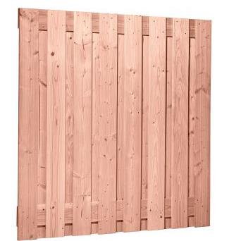 Douglas geschaafd plankenscherm 17-planks 18 mm 180 x 180 cm, onbehandeld. (bestelartikel)