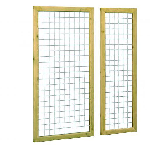 Grenen betonijzertrellis met maas 7,5 x 7,5 cm, in raamwerk 4,4 x 6,8 cm, 90 x 180 cm, groen ge#mpregneerd.