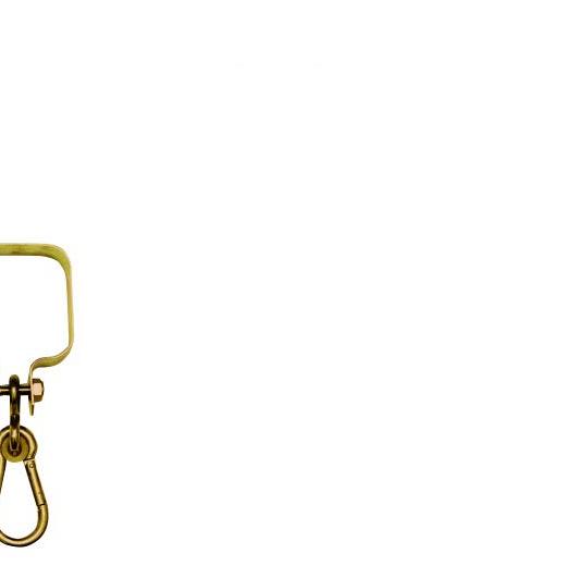 Ophangbeugel vierkant 9 cm met karabijnhaak