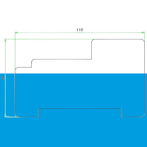 66x110 mm kozijnhout WIT gegrond 'Type A ' stijl