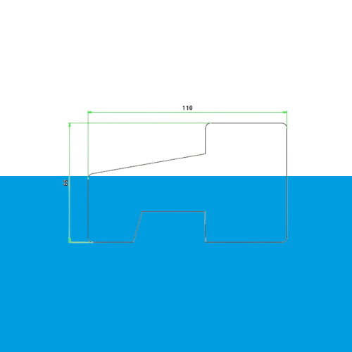 66x110 mm kozijnhout WIT gegrond 'Type C ' onderdrempel