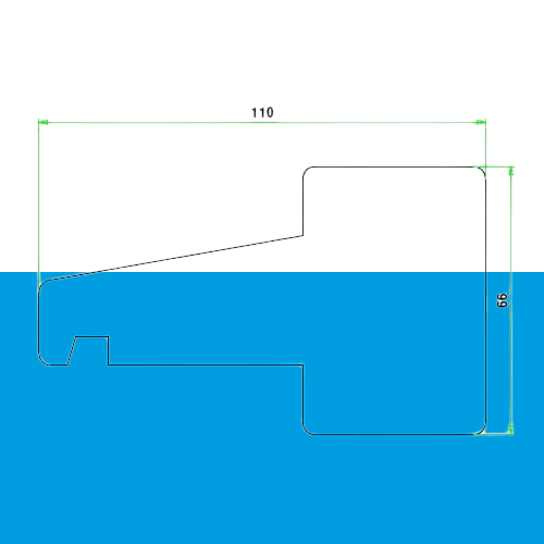 66x110 mm kozijnhout WIT gegrond 'Type D ' kalfprofiel