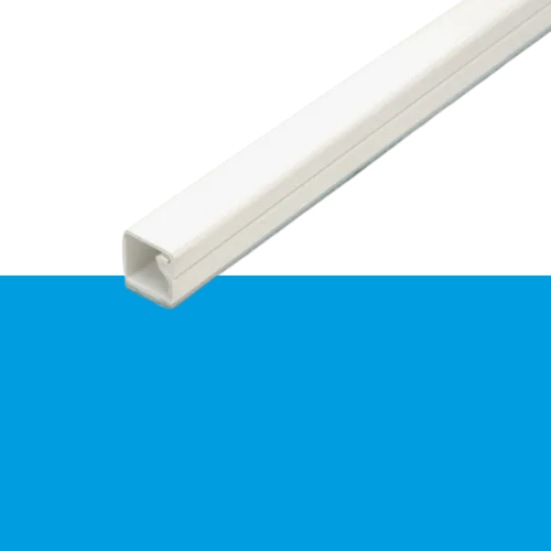 Dekselkanaal 10X10mm wit+tape 2 meter RAL9010