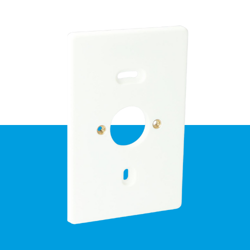 1414 Montageplaat 2voudig wit RAL9010