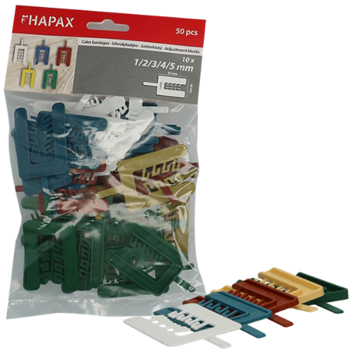 HAPAX uitvulplaatjes * 1-2-3-4-5mm/50st