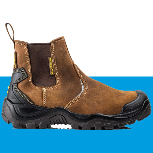 BuckBootz Instapper Hoog S3 + kruipneus bruin maat 43
