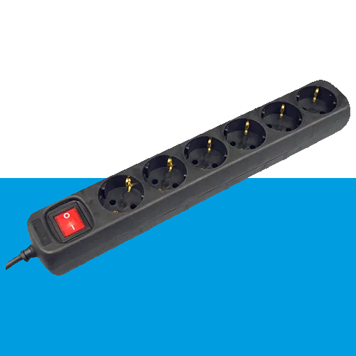 Tafelcontactdoos 6V + RA 1,5 meter 3x1.5mm² zwart