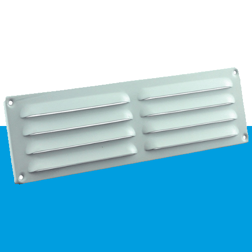 Nedco schoepenrooster aluminium met omgezette rand wit 300x90 mm