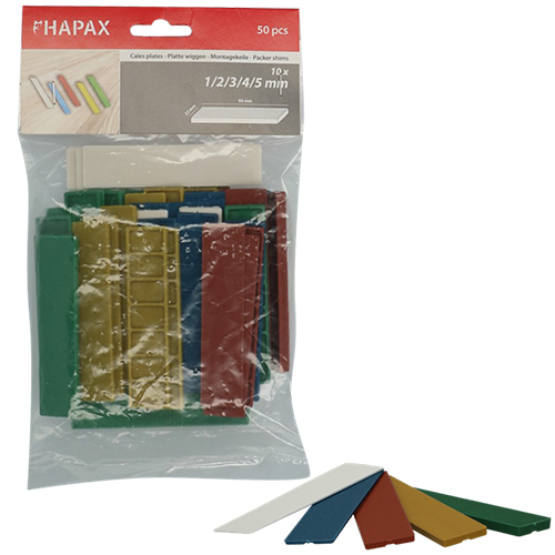 HAPAX platte wiggen * 1-2-3-4-5mm /50st