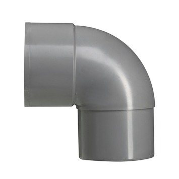Bocht 70 mm 'parelgrijs' 90 graden hwa mof verjongd