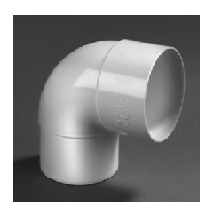 Bocht 80 mm 87,5 graden wit mof verjongd