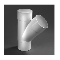 T-stuk 80 mm 45 graden wit