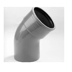 Bocht 110 mm 45 graden 1 x manchet 1 x spie