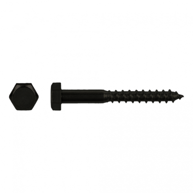 Houtdraadbout DIN 571 8x40 BT/6st zwart