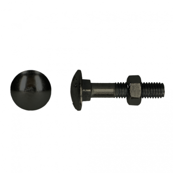 Slotbout 4.8 DIN 603/555 M8x60 BT/4st zwart