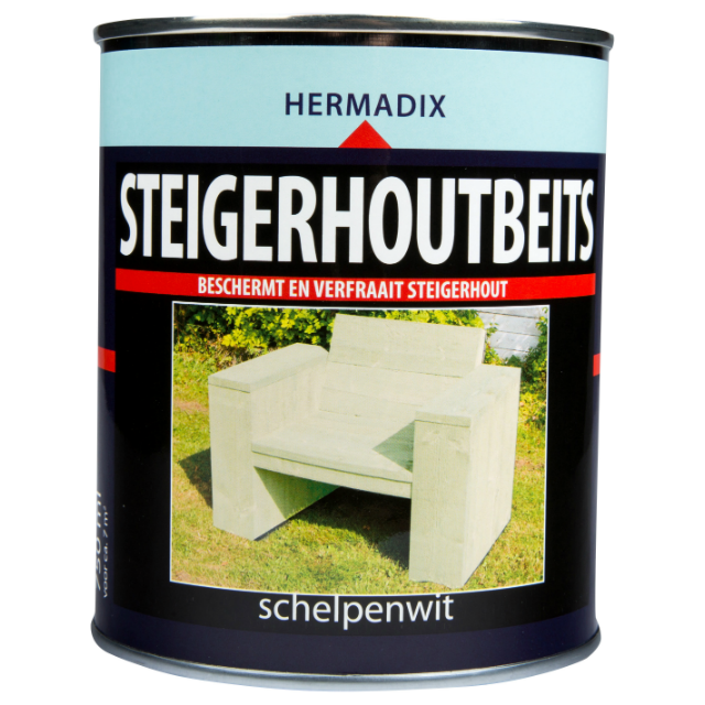 Steigerhoutbeits schelpen wit 750 ML