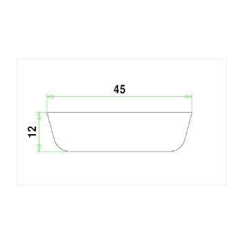 Grenen architraaf 'schuin'primewood 12x45 mm wit gegrond Model B lengte 490 cm