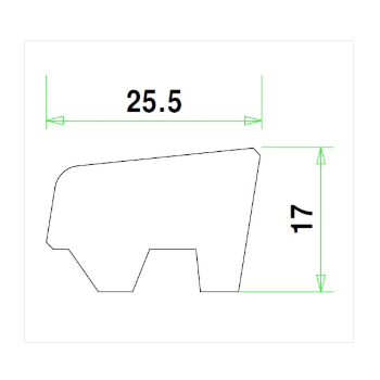 Ventilatie 17x25 mm L1 meranti gegrond lengte 460 cm