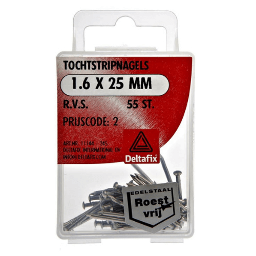 Tochtstripnagels 1.6x25 mm RVS verpakt per 55 stuks