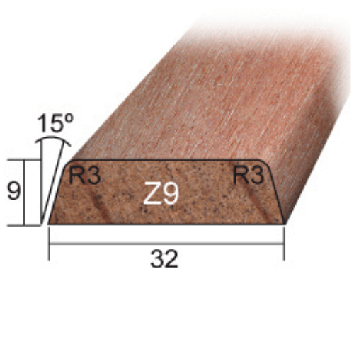 Meranti Glaslat Z9 9x32 mm rondom 60 mu wit gegrond lengte 275 cm