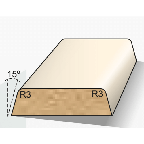 Greenline MDF Koplat schuin B 12x45 mm FSC wit voorgelakt vochtwerend lengte 244 cm