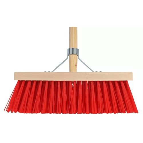 Bezem kunststof rood incl. steel 35 cm HARDLOPER