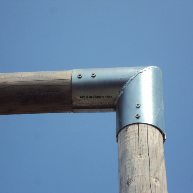 Hoekstuk Ø 10 cm paal gegalvaniseerd (setje van 2 stuks)