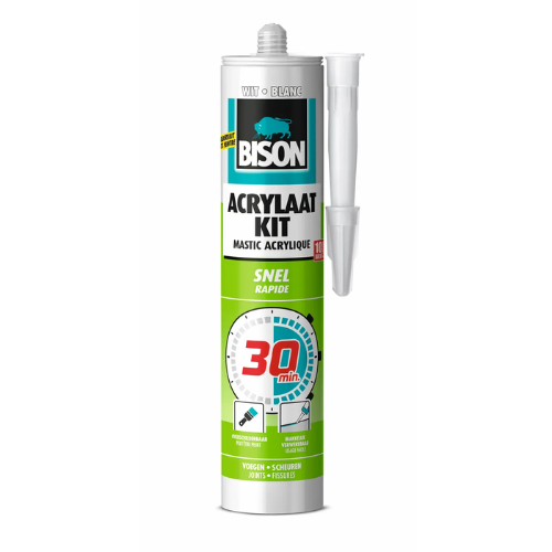 Bison Acrylaatkit 30 Minuten 300 ml koker wit