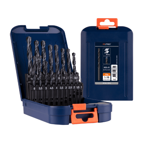 Spiraalborenset '105', DIN338, type N, 19-dlg, ø1-10 ABS