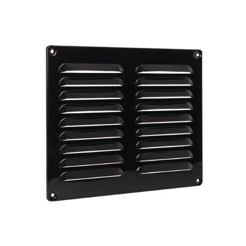 Nedco schoepenrooster aluminium met omgezette rand zwart 250x200 mm