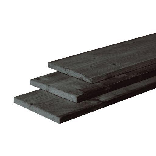 Douglas plank fijn bezaagd 22x200 mm zwart lengte 500 cm (bestelartikel)
