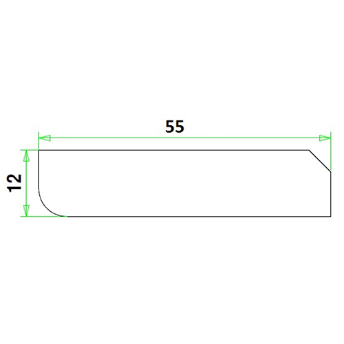 Grenen plint/primewood 12x55 mm wit gegrond lengte 490 cm