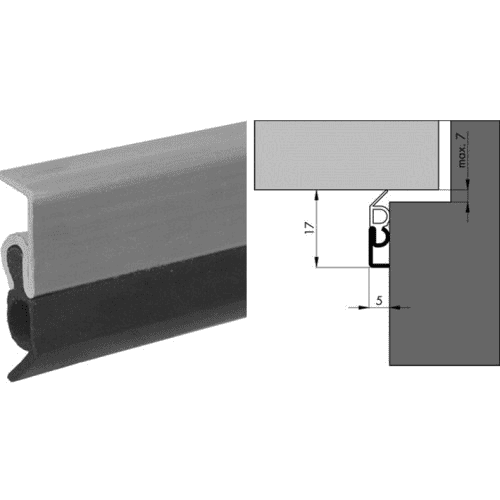 Tochtstrip opbouw 300 cm