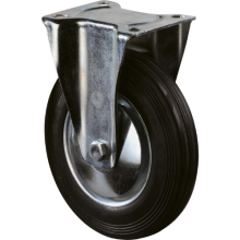 Bokwiel 100 mm rubber zwart met rollager (70 kg)