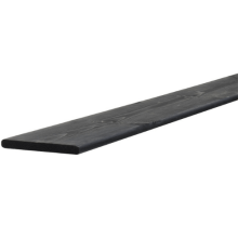Grenen geschaafde plank 1,5 x 14,0 x 180 cm, zwart gedompeld.