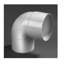 Bocht 80 mm 87,5 graden wit mof verjongd