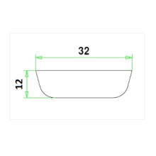 Meranti plint architraaf 12x32 mm H2 gegrond lengte 460 cm