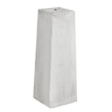 Betonpoer wit/grijs + afgeronde hoeken 15x15x50 cm, onderzijde 17x17 cm inclusief hoogteverstelling draadeind M16 en plaat