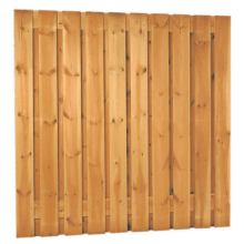 Grenen geschaafd plankenscherm 21-planks 17 mm, 180 x 180 cm, verticaal recht, groen geïmpregneerd. (bestelartikel)