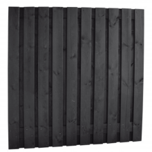 Grenen geschaafd plankenscherm 21-planks 15 mm, 180 x 180 cm, recht, geïmpregneerd en zwart gespoten. (bestelartikel)