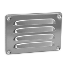 Nedco schoepenrooster aluminium met omgezette rand RVS 130x90 mm