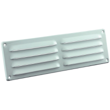 Nedco schoepenrooster aluminium met omgezette rand wit 300x90 mm
