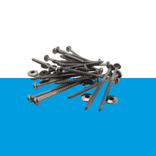RVS houtschroef 5x70 mm met afdichting verpakt per 10 stuks polycarbonaat