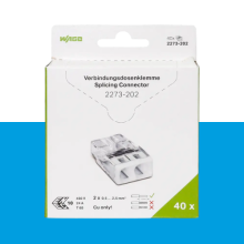 Wago 2v lasklem mini 2x0.5x2.5 verpakt per 40 stuks