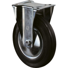 Bokwiel 100 mm rubber zwart met rollager (70 kg) (bestelartikel)