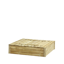 Zandbak Tom met deksel zitbank 120x120x30 cm (bestelartikel)