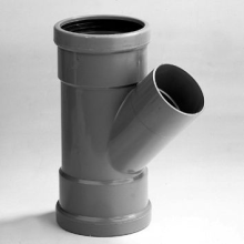 T-stuk 125x50 mm 45 graden 2xmanchet/1xlijm