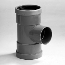 T-stuk 125x50 mm 88 graden 2xmanchet/1xlijm